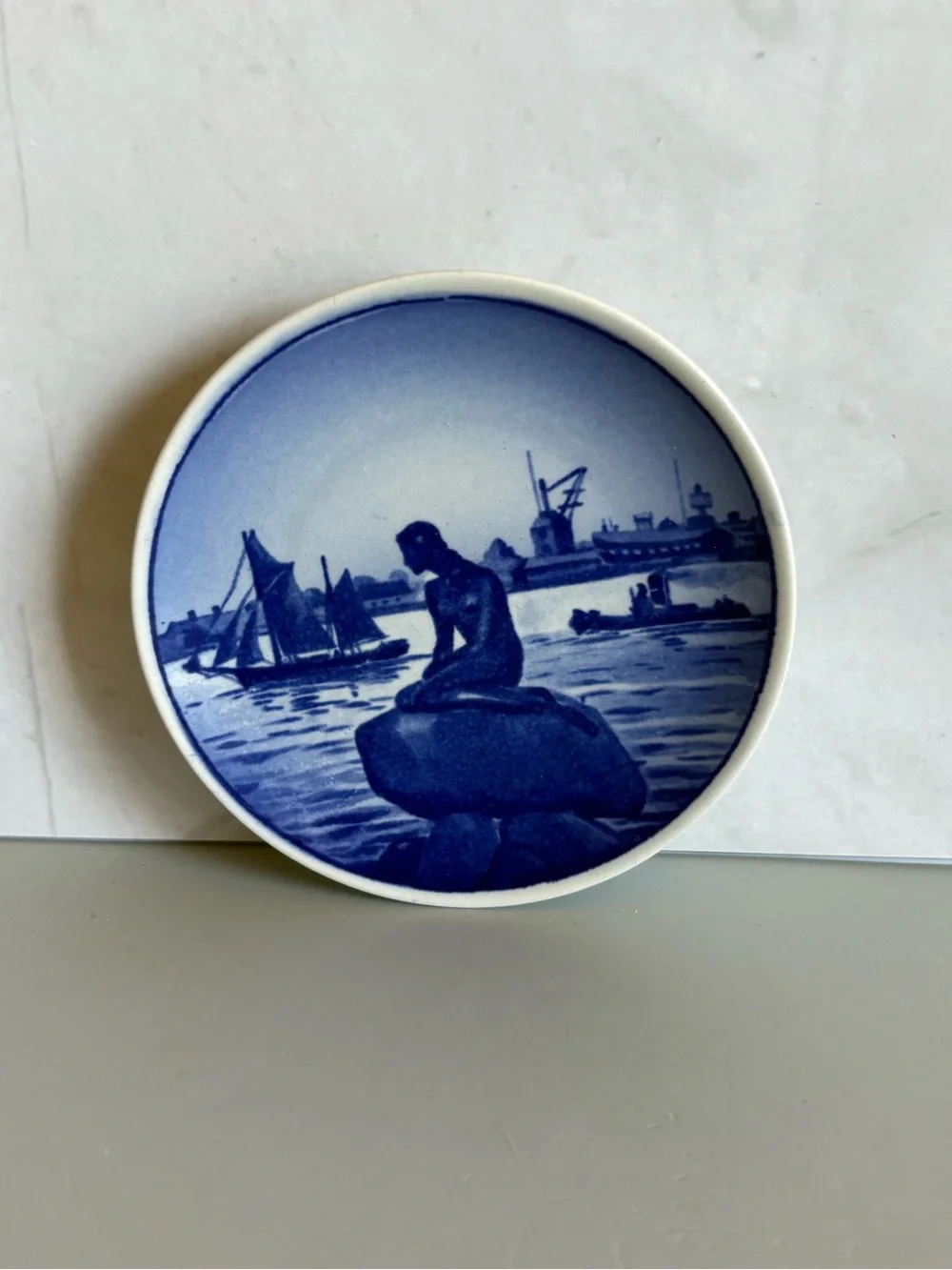 Royal Copenhagen Blue and White Mermaid Butter Pat